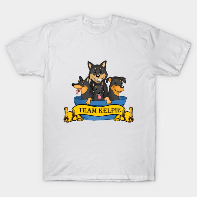 team kelpie T-Shirt by Ahkneetah